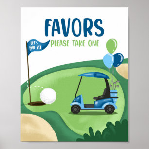 Poster Favors Thank You Golf Par-Tee Boy Birthday Sign