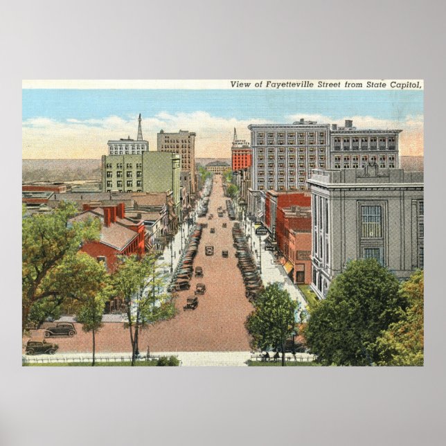 Poster Fayetteville St., Raleigh, NC Vintage (Devant)