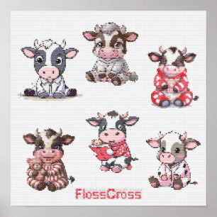POSTER FC CROSS-STITCH COW STICKERS!