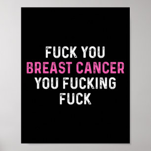 Poster Fck Cancer du sein Amusants Sensibilisation au can