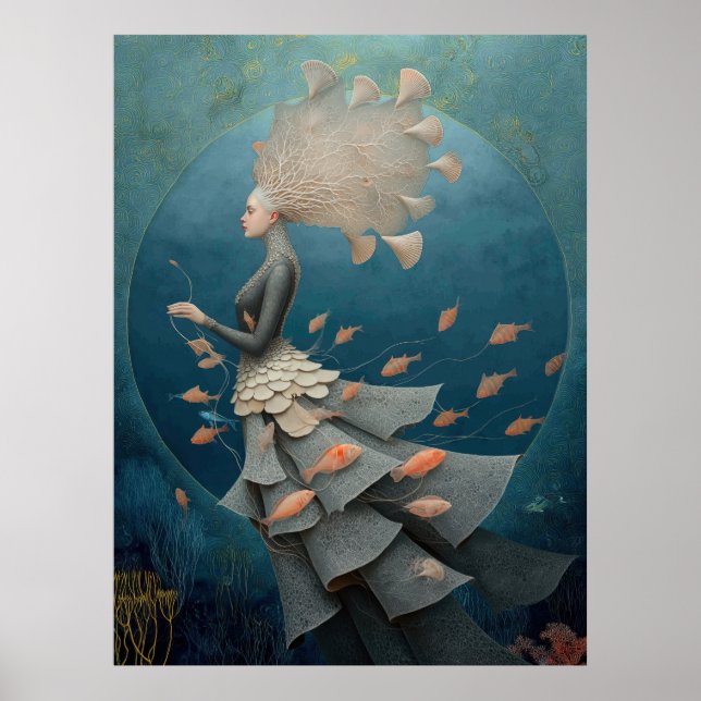 Poster *~* FD2 7  Water Goddess Fantasy Sea Mermaid  (Devant)