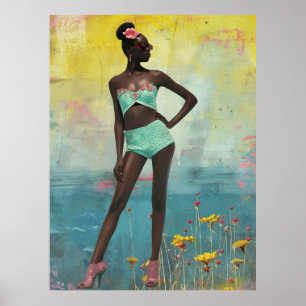 Poster *~* FD2 Bold Tropical Black Woman Bun 14