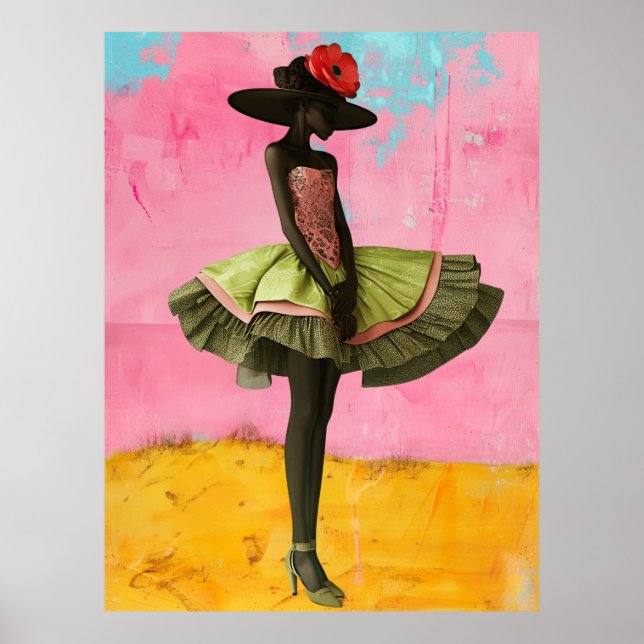 Poster *~* FD2 Vibrant Tropical Black Goddesses Casquette (Devant)
