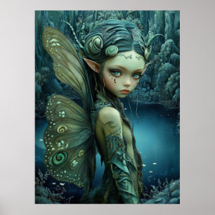 Poster *~* FD3 27 Imaginaire nymphe de forêt enchantant