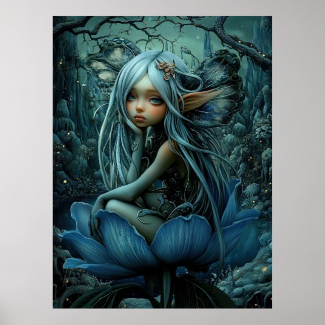 Poster *~* FD3 33 Imaginaire nymphe de forêt enchantant (Devant)