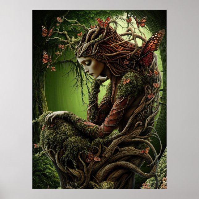 Poster *~* FD3 Forêt spirituelle FEMME Gardienne de la Te (Devant)