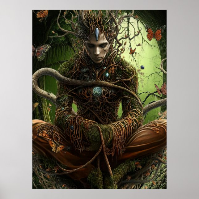 Poster *~* FD3 Forêt spirituelle FEMME Gardienne de la Te (Devant)
