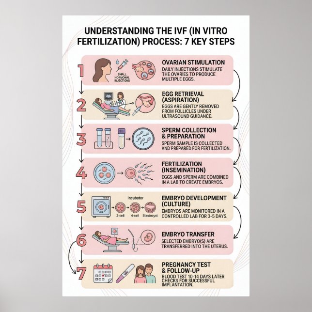 Poster Fécondation In Vitro (FIV) Processus Expliqué : 7  (Devant)