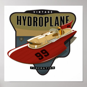 Poster Fédération vintage d'hydravion
