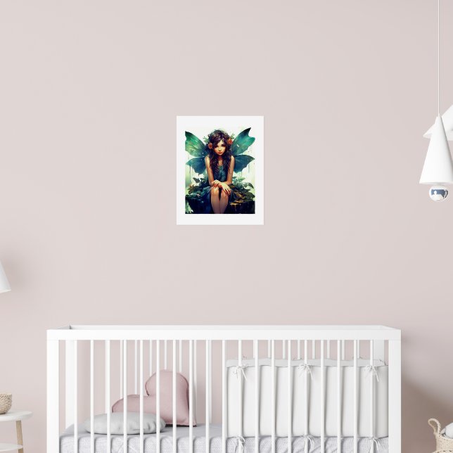 Poster Fée Assis Dans La Pluie (Pépinière 2)