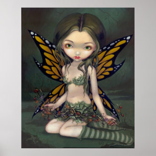 Poster Fée aux fleurs séchées ART IMPRIMER imaginaire fae