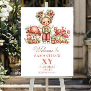 Poster Fée Capricieuse 4ème Anniversaire Fleurs Roses de