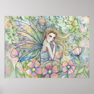 Poster Fée dans l'affiche du jardin enchanté