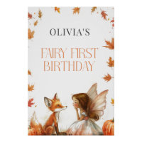 Fée d'automne Premier Invitation d'anniversaire av