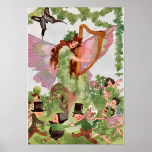 Poster Fée de la musique jouant de la musique