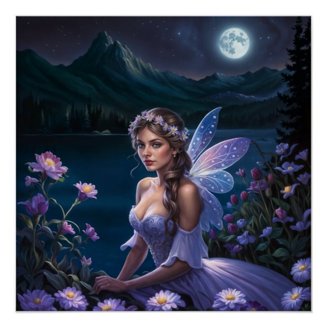 Poster Fée de nuit violette (Devant)
