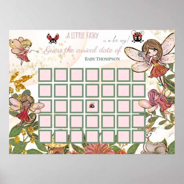 Poster Fée Enchantée Dame Coccinelle Capricieuse Date Pré (Devant)