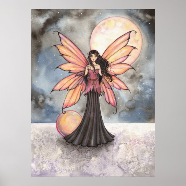 Poster Fée et Pleine lune Imaginaire (Devant)