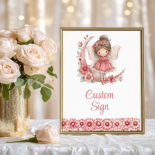 Poster Fée Étincelante Rougeur Florale Anniversaire Perso