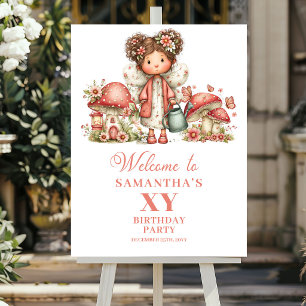 Poster Fée Rose Panneau de Bienvenue Fleurs Rosées 2ème A