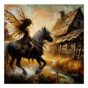 Poster Fée sur le cheval