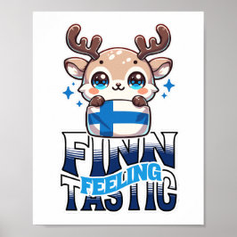 Poster Feeling Finn-Tastic Cute Reindeer Lapland