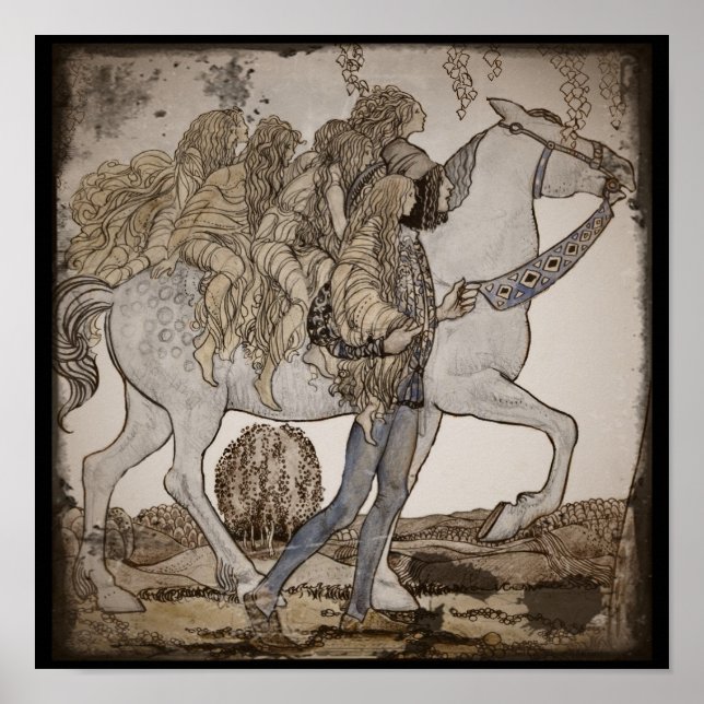 Poster Féeries à cheval blanc (Devant)