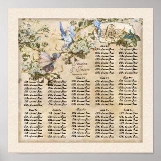 Poster Féeries enchantées Fées Réception Carte de siège