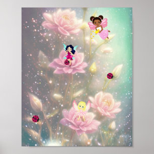 Poster Fées, coccinelles