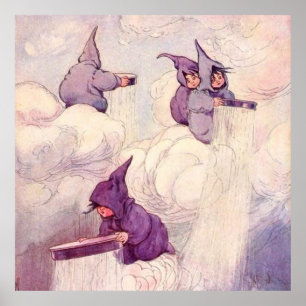 Poster Fées de la Pluie Faisant de la Pluie