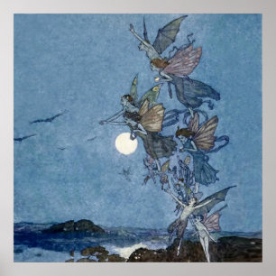 Poster « Fées et Elfes » par Edmund Dulac d'après « La Te