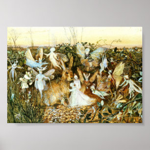 Poster Fées et lapin