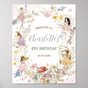 Poster Fées Fleur sauvage Fleurs de prairie Accueil Anniv
