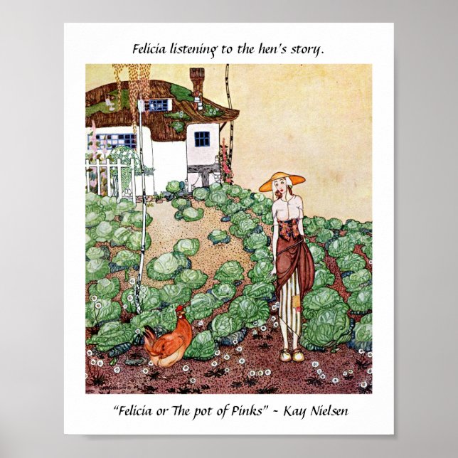 Poster Felicia écoute l’histoire de la poule Kay Nielsen (Devant)