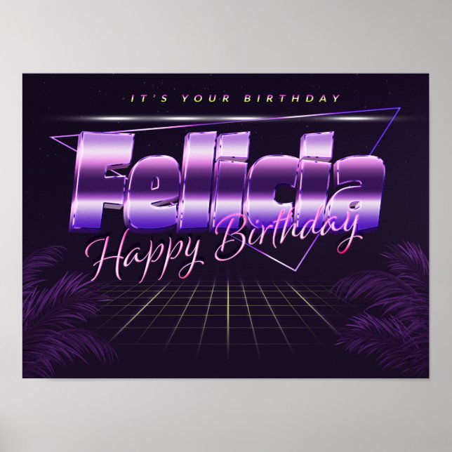 Poster Felicia Nom Prénom de l'anniversaire de l'affiche (Devant)