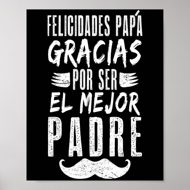 Poster Felicidades Papa Gracias Por Ser El Mejor Padre (Devant)