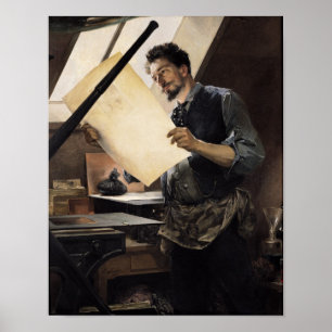 Poster Felicien Rops dans son studio