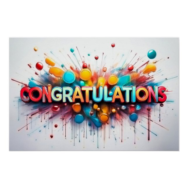 Poster Félicitation ! Il est temps de célébrer (Devant)