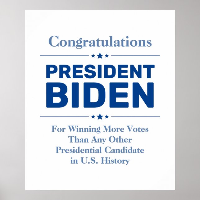 Poster Félicitations au Président Biden Candidat le plus  (Devant)