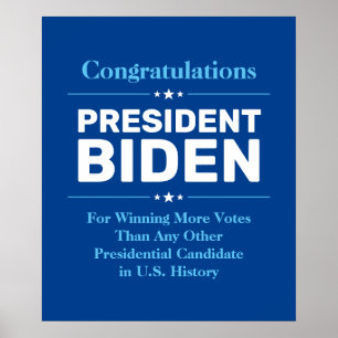 Poster Félicitations Président Biden Candidat le plus vot