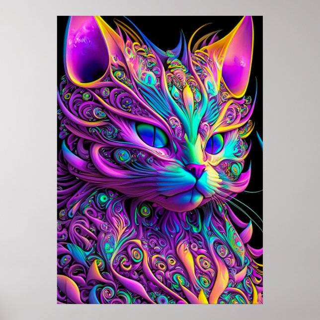 Poster Feline Fractal Beauty 245 (Devant)