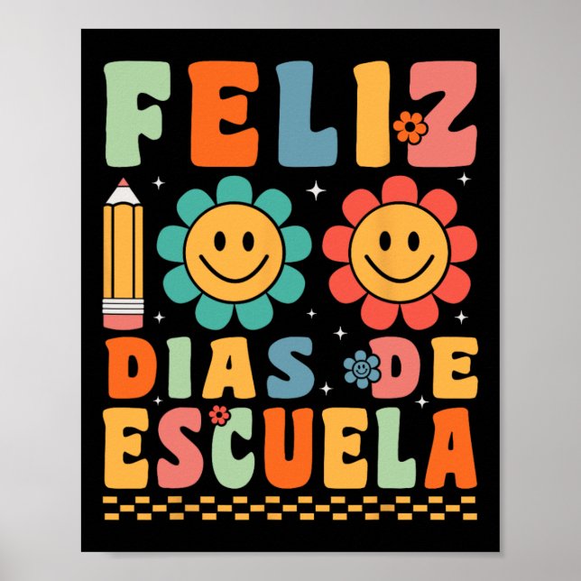 Poster Feliz 100 Dias De Escuela Super 100 Jours Espagnol (Devant)
