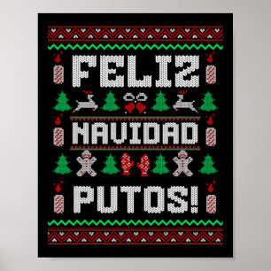 Poster Feliz Navidad Putos Drôle de Sweat de Noël Mexicai
