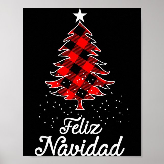 Poster Feliz Navidad Shirts Family - Christmas Trees Buff (Devant)