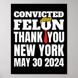 Poster Felon Trump Élastique à cheveux Merci Ny New York 