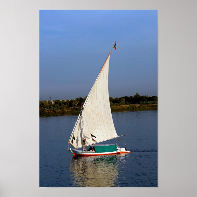 Poster Felucca le long du Nil - Assouan, Egypte (Devant)