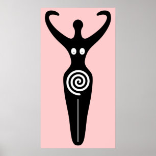 Poster Féminin sacré de déesse en spirale
