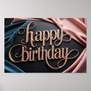 Poster Feminine anniversaire luxueux élégant extravagant