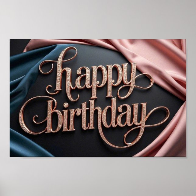 Poster Feminine anniversaire luxueux élégant extravagant (Devant)