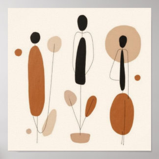 Poster Feminine Geometric Line Art Set VI